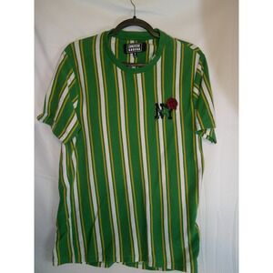 Cornerstone Bodega Mens Striped Graphic T-Shirt‎ - Green, Gold, White